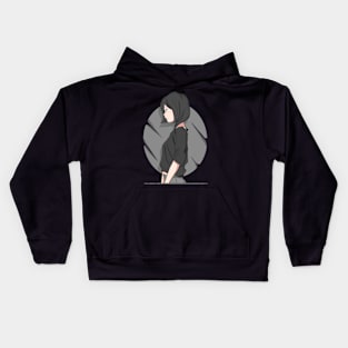 Lazy Girl standing Kids Hoodie